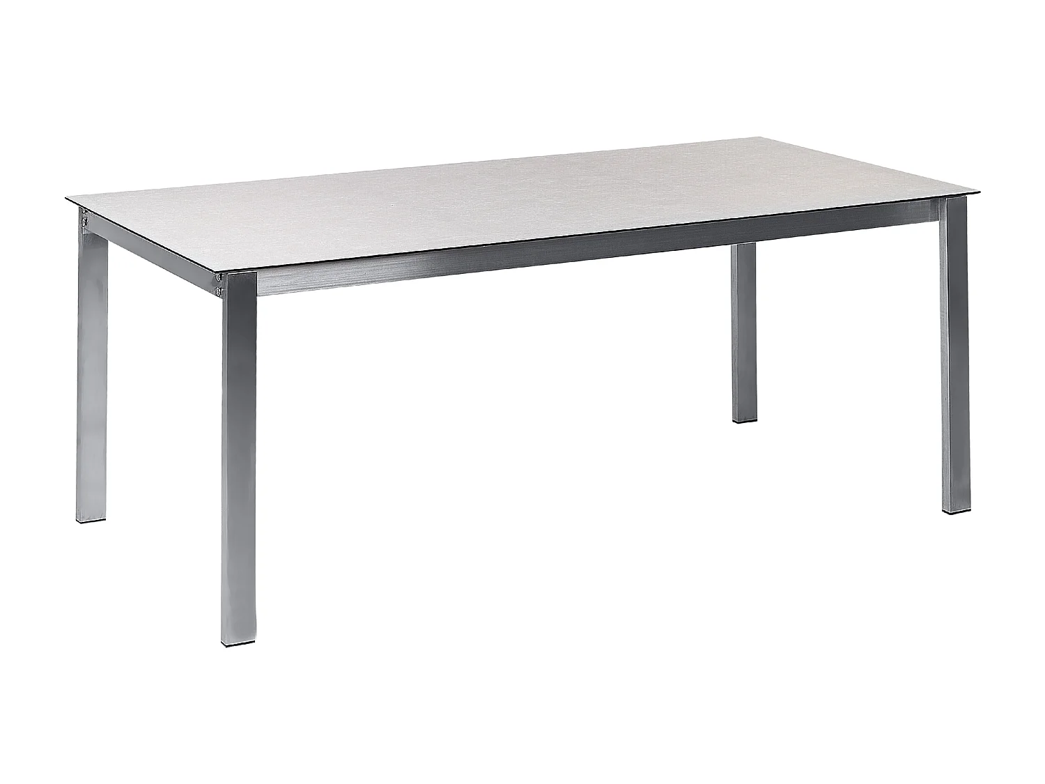 Gartentisch Sicherheitsglas Keramik weiß 180x90 cm Edelstahlgestell Cosoleto