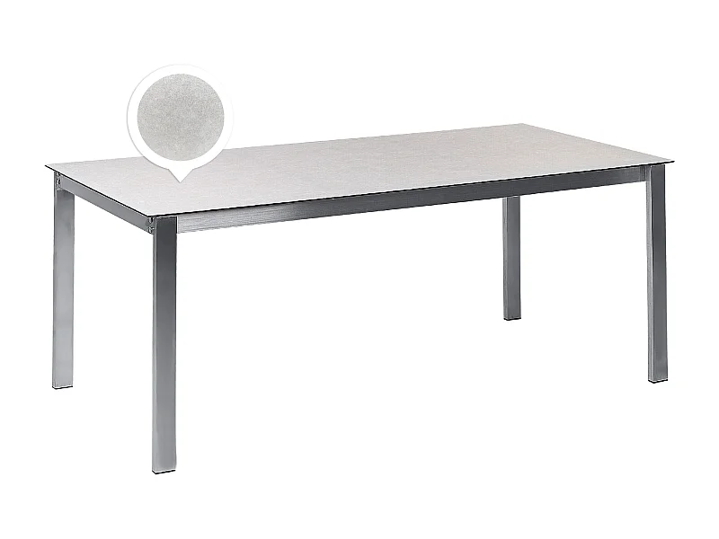 Table de salle à manger de jardin COSOLETO 180 cm 90 cm Verre Blanc