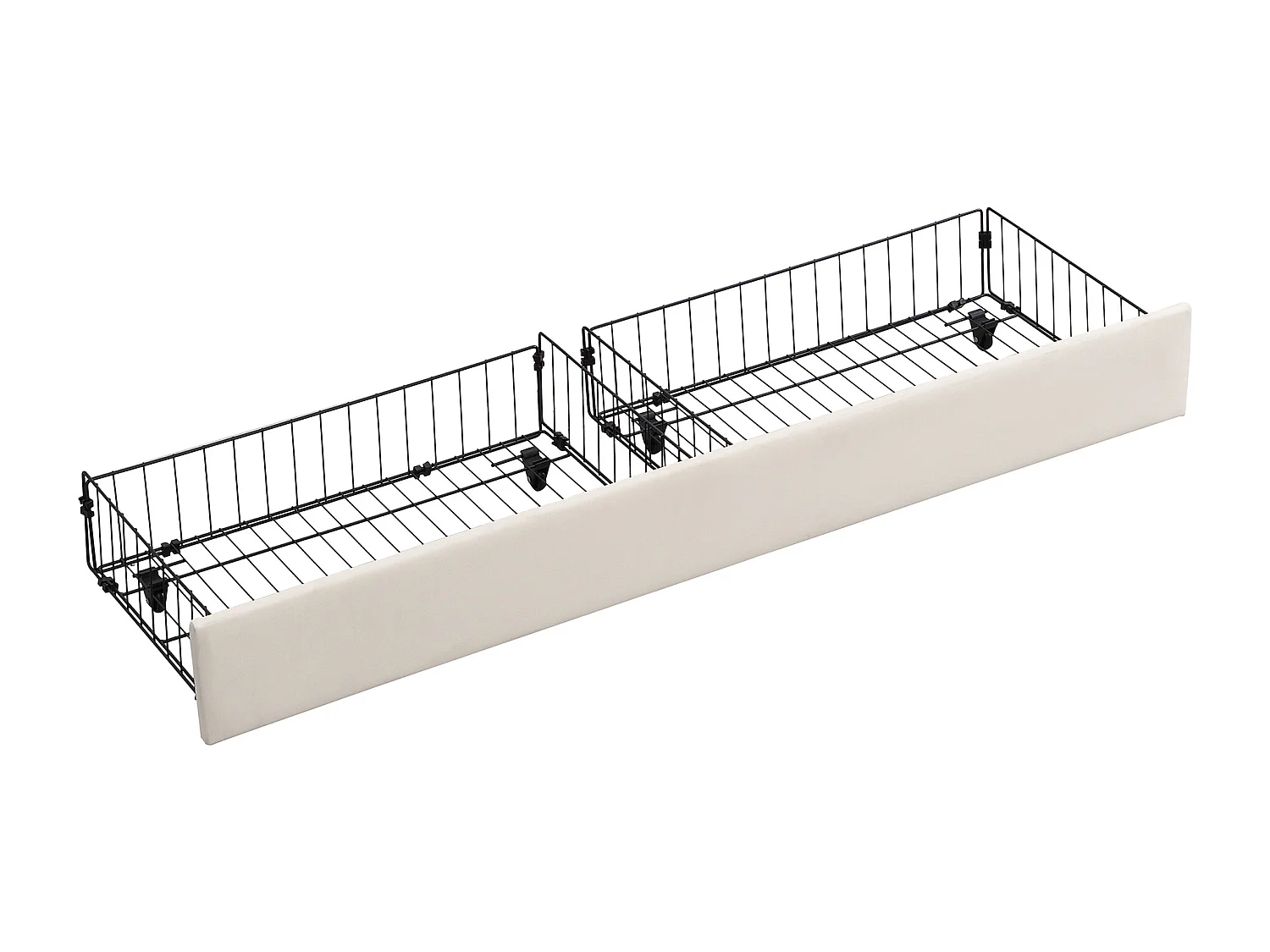 Gepolstertes Stauraumbett 160x200cm aus Samt – mit Schublade und Lattenrost – Beige (ohne Matratze)