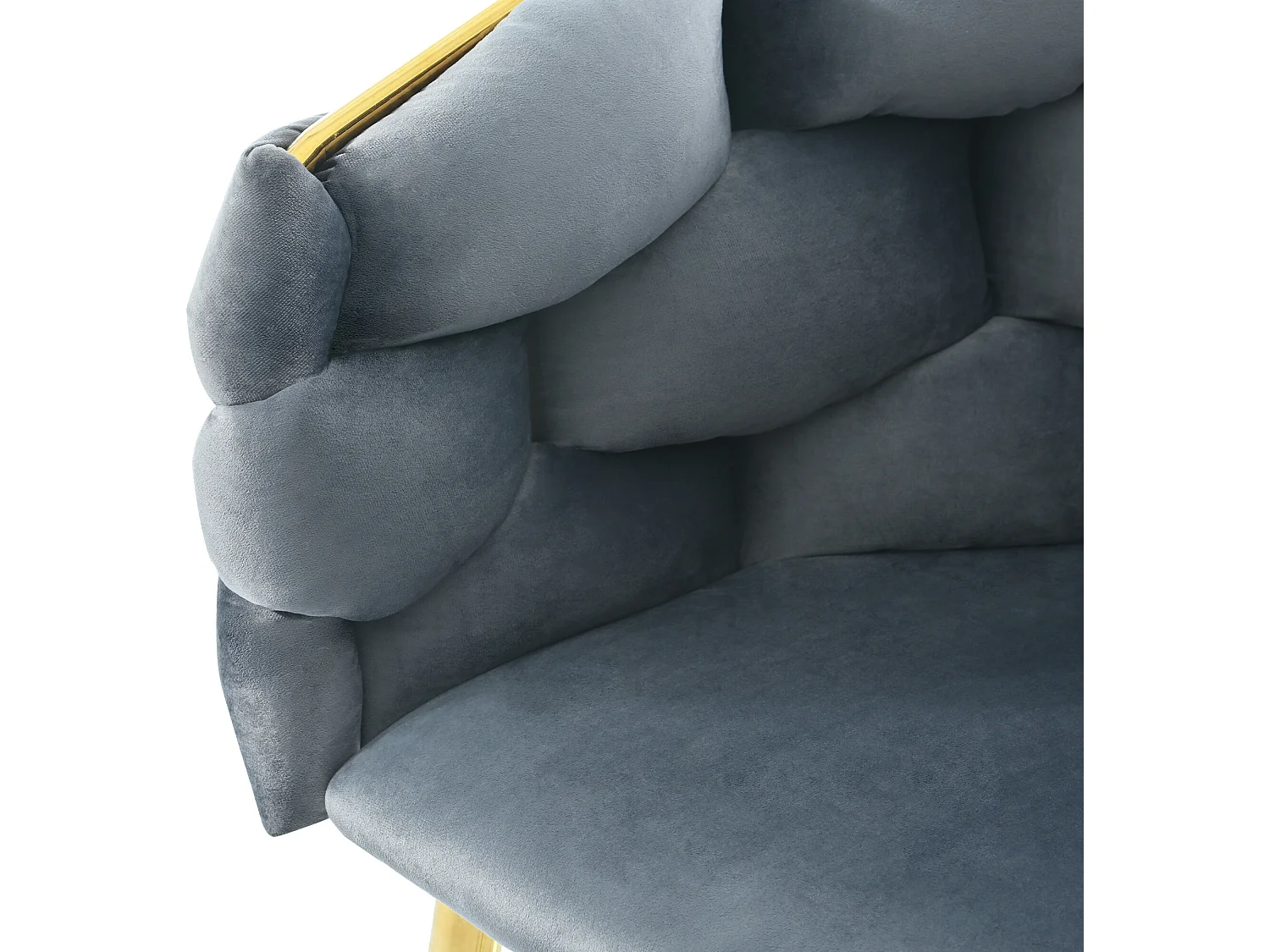 Gondelstoel Vrijetijdsstoel in fluweelstof - gouden metalen poten - Grijs