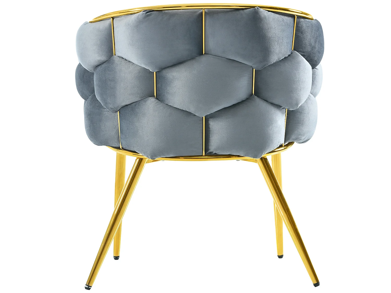 Gondelstoel Vrijetijdsstoel in fluweelstof - gouden metalen poten - Grijs