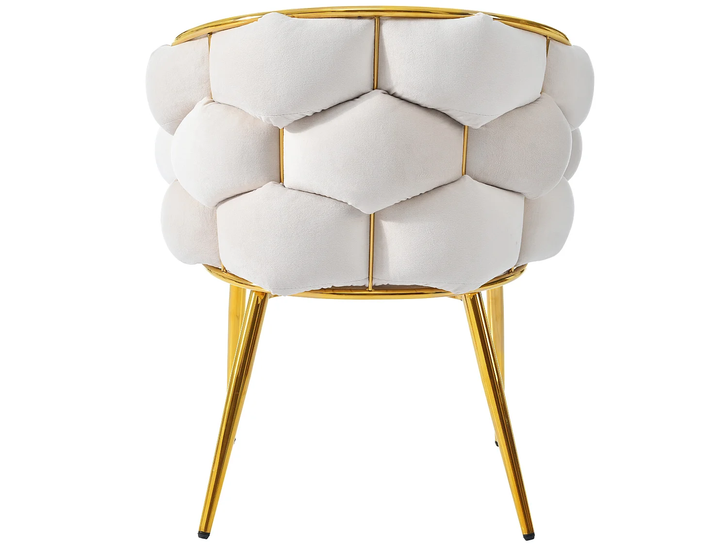 Chaise gondole Chaise de loisirs en tissu velours - pieds en métal doré - Beige