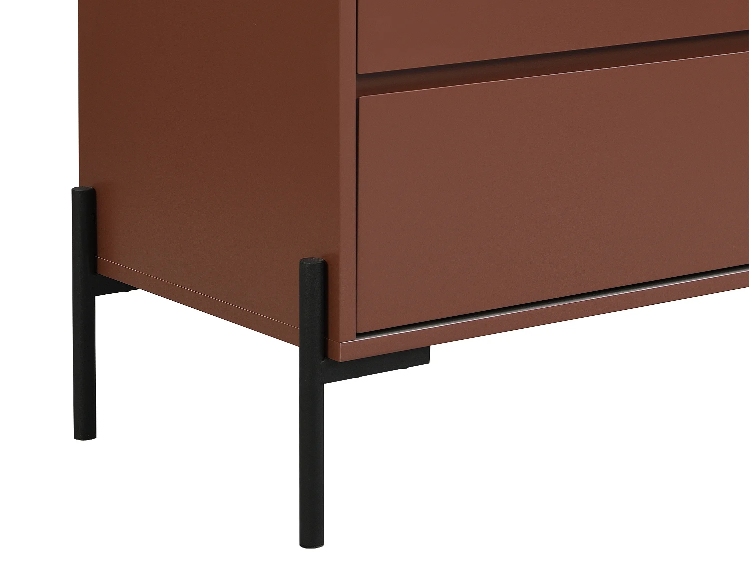 Byrå med 6 lådor - MDF och metall - Terracotta och svart - KORASA av Pascal Morabito