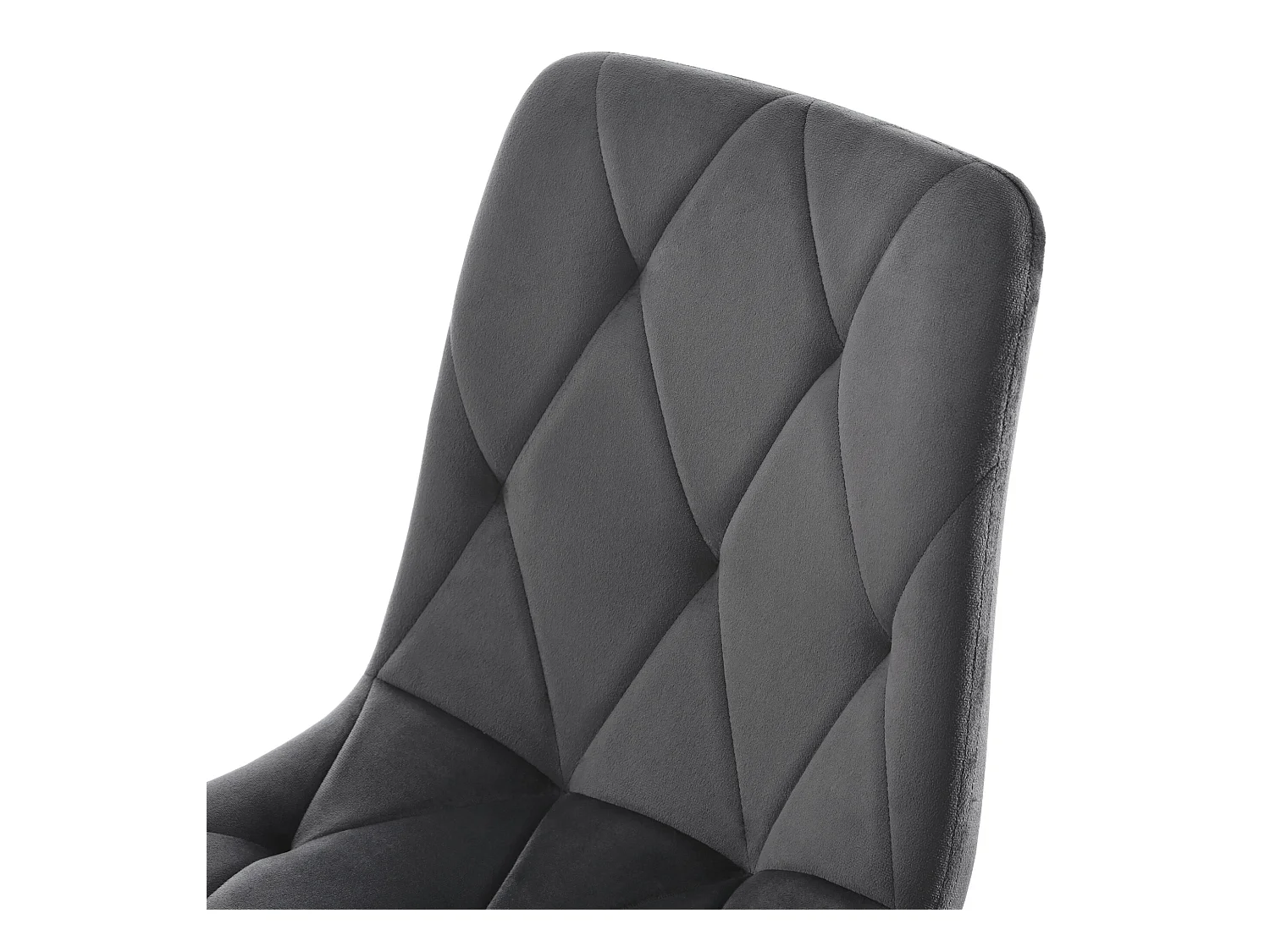 Lot de 4 chaises de salle à manger - chaises de salon avec dossier - assise en velours et pièds en métal - gris