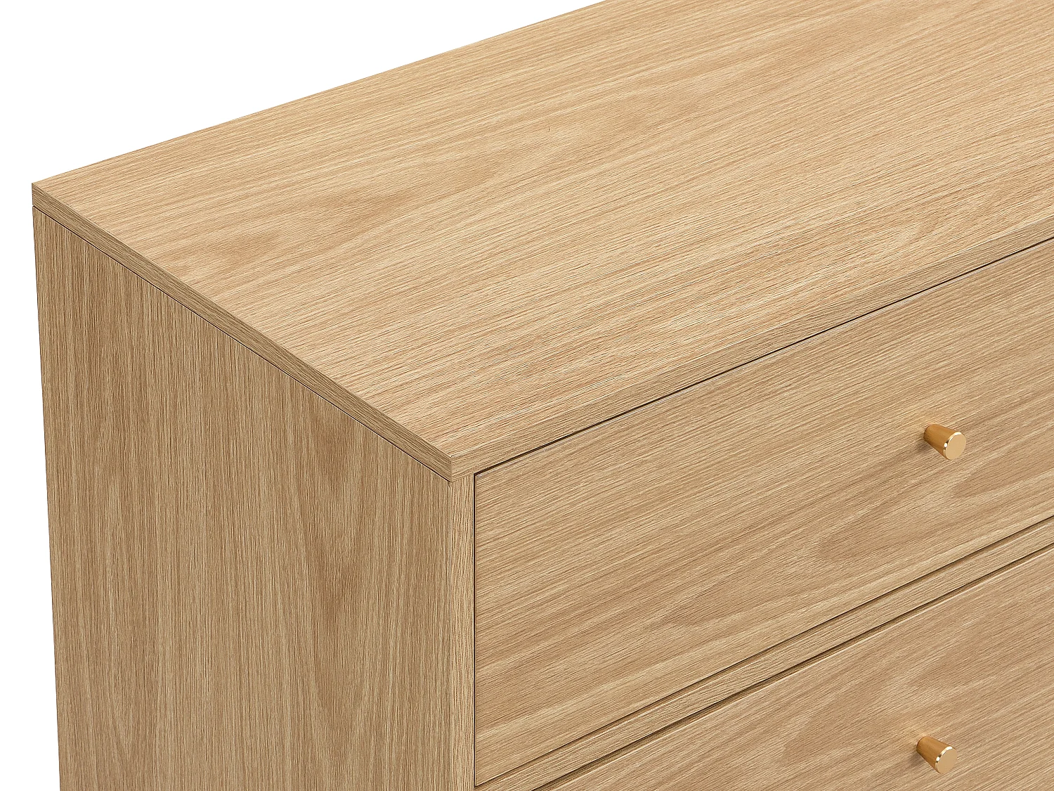 Byrå med 6 lådor - MDF och metall - Färg: Naturlig och guld - MILAVIA av Pascal Morabito