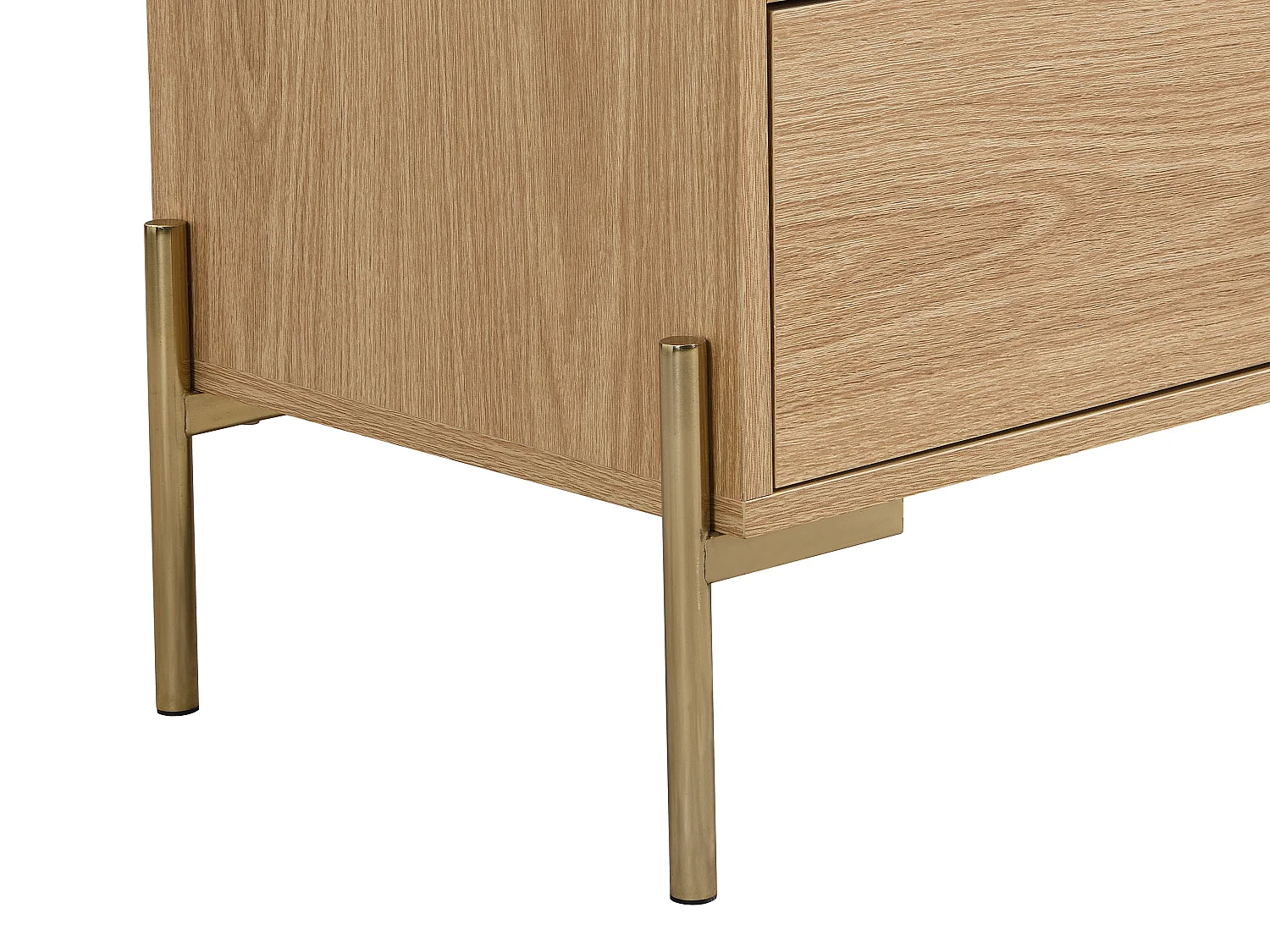 Byrå med 6 lådor - MDF och metall - Färg: Naturlig och guld - MILAVIA av Pascal Morabito