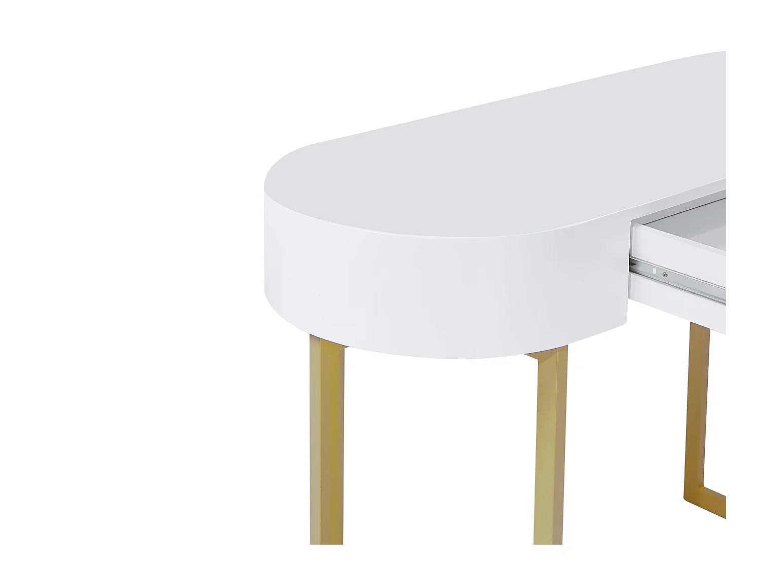 Konsolenschreibtisch mit 1 Schublade - MDF lackiert & Metall - Weiß & Goldfarben - TORELI II von Pascal Morabito