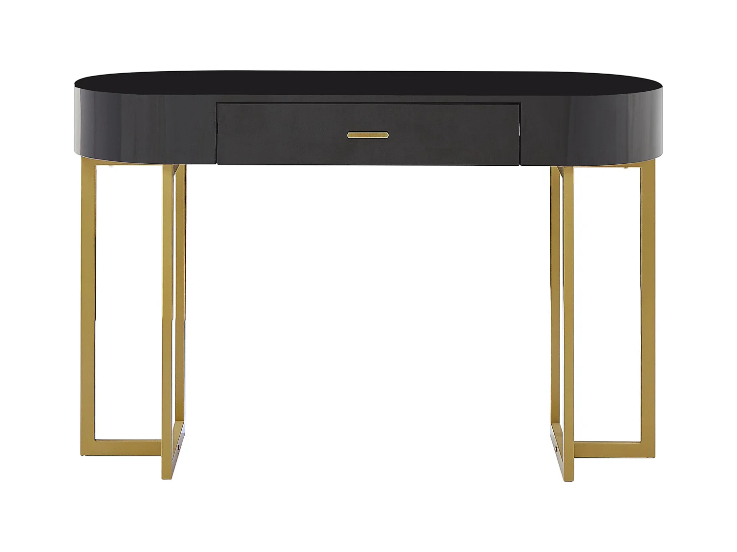 Escritorio consola con 1 cajón - MDF lacado y metal - Negro y dorado - TORELI de Pascal Morabito