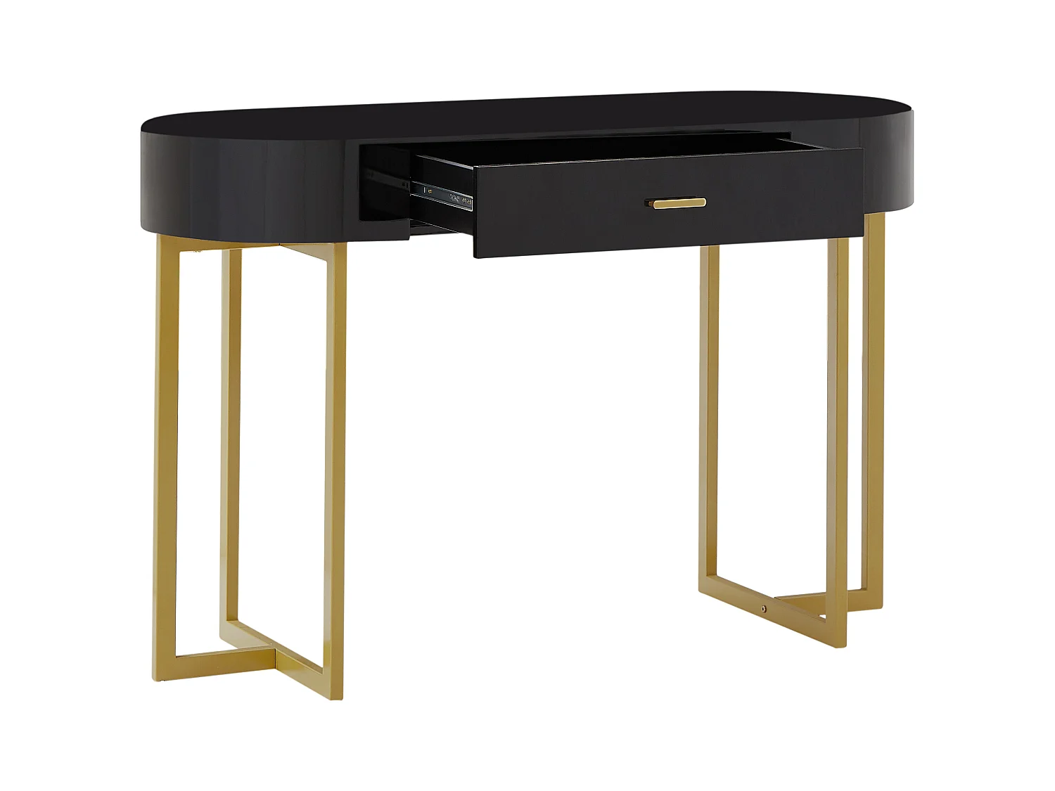 Escritorio consola con 1 cajón - MDF lacado y metal - Negro y dorado - TORELI de Pascal Morabito