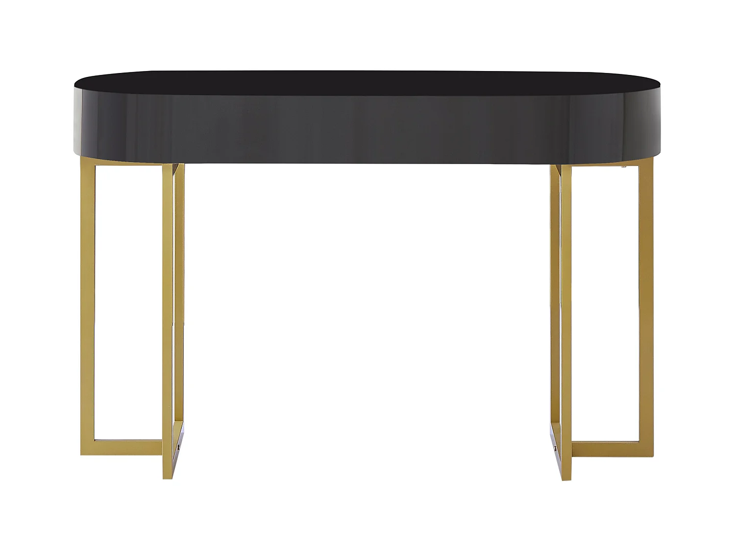 Escritorio consola con 1 cajón - MDF lacado y metal - Negro y dorado - TORELI de Pascal Morabito