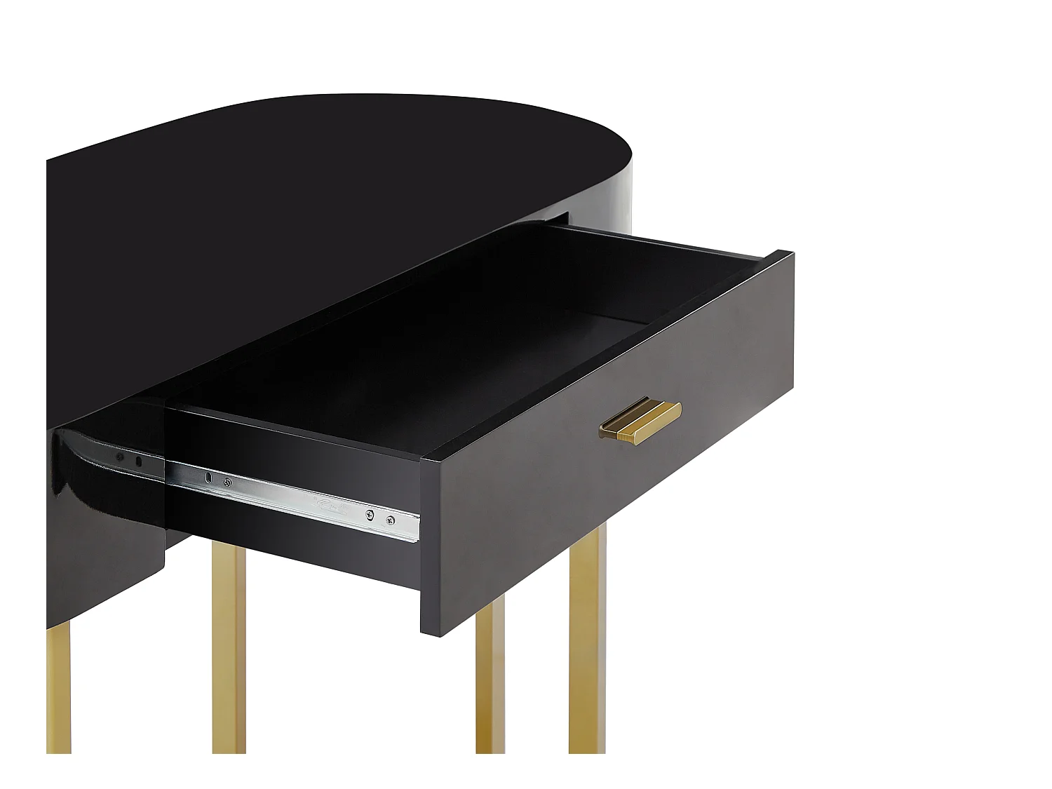 Escritorio consola con 1 cajón - MDF lacado y metal - Negro y dorado - TORELI de Pascal Morabito