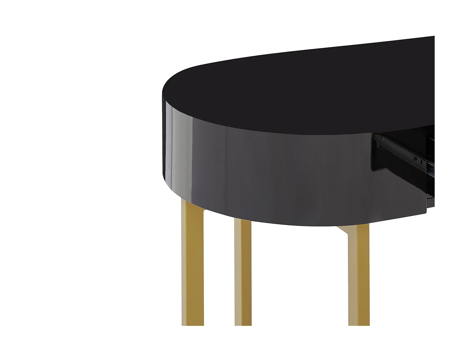 Escritorio consola con 1 cajón - MDF lacado y metal - Negro y dorado - TORELI de Pascal Morabito