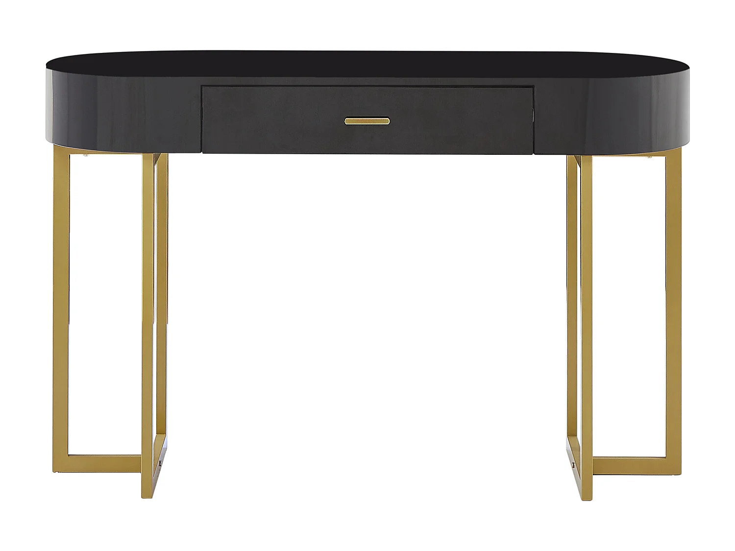 Bureau console avec 1 tiroir - MDF laqué et métal - Noir et doré - TORELI de Pascal Morabito