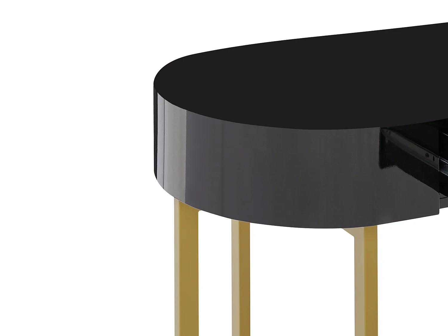 Bureau console avec 1 tiroir - MDF laqué et métal - Noir et doré - TORELI de Pascal Morabito