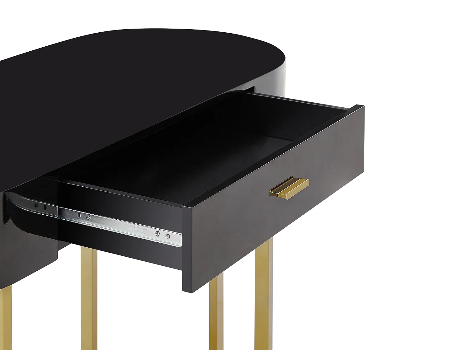Bureau console avec 1 tiroir - MDF laqué et métal - Noir et doré - TORELI de Pascal Morabito