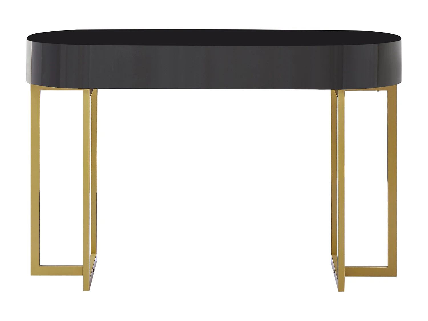 Bureau console avec 1 tiroir - MDF laqué et métal - Noir et doré - TORELI de Pascal Morabito