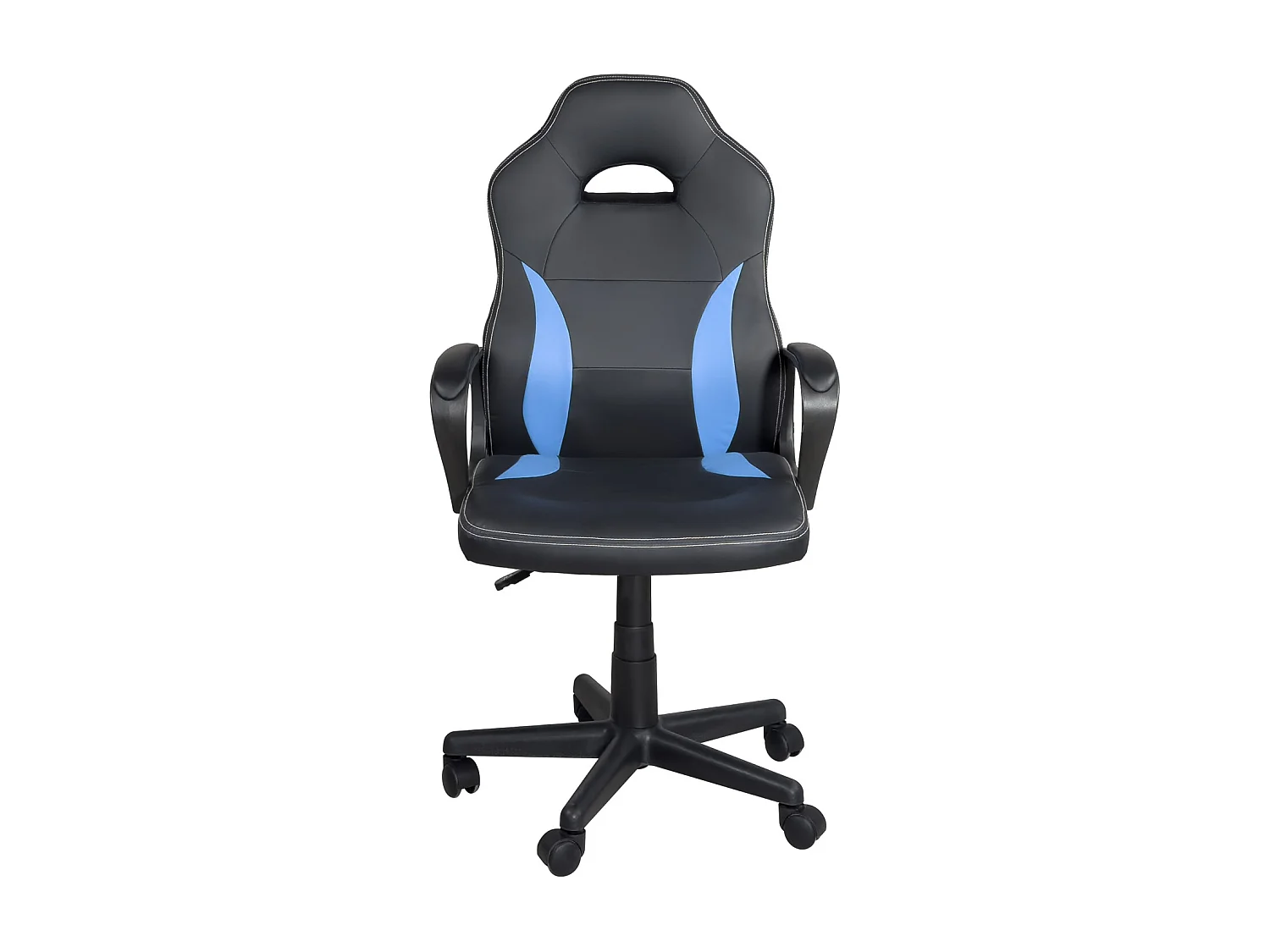 Chaise gamer junior hauteur réglable siège simili pivotant accoudoir rembourré WAN  (Noir bleu)