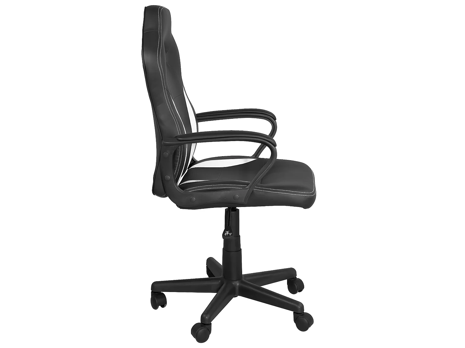 Chaise gamer junior hauteur réglable siège simili pivotant accoudoir rembourré WAN (Noir blanc)