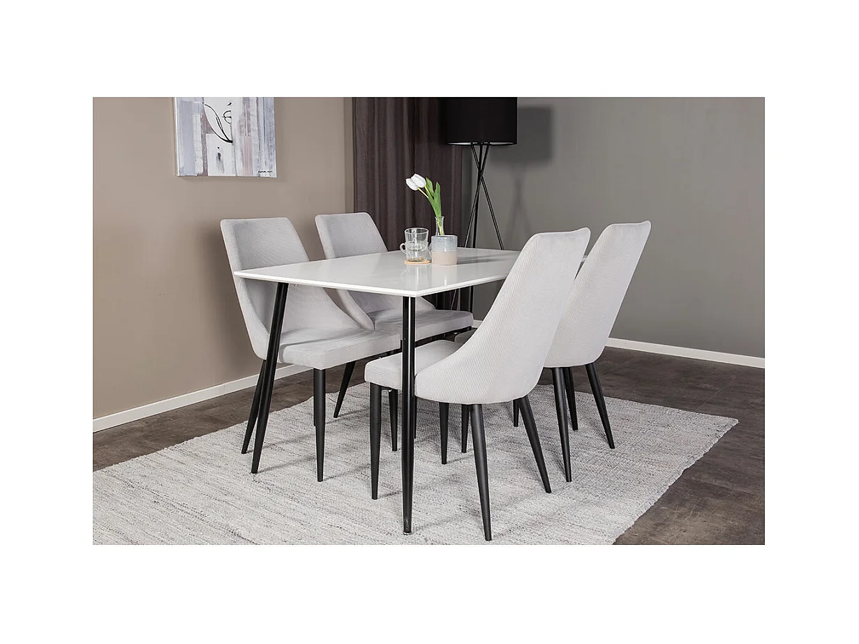 Table à Manger "Polar" 120cm Blanc & Noir