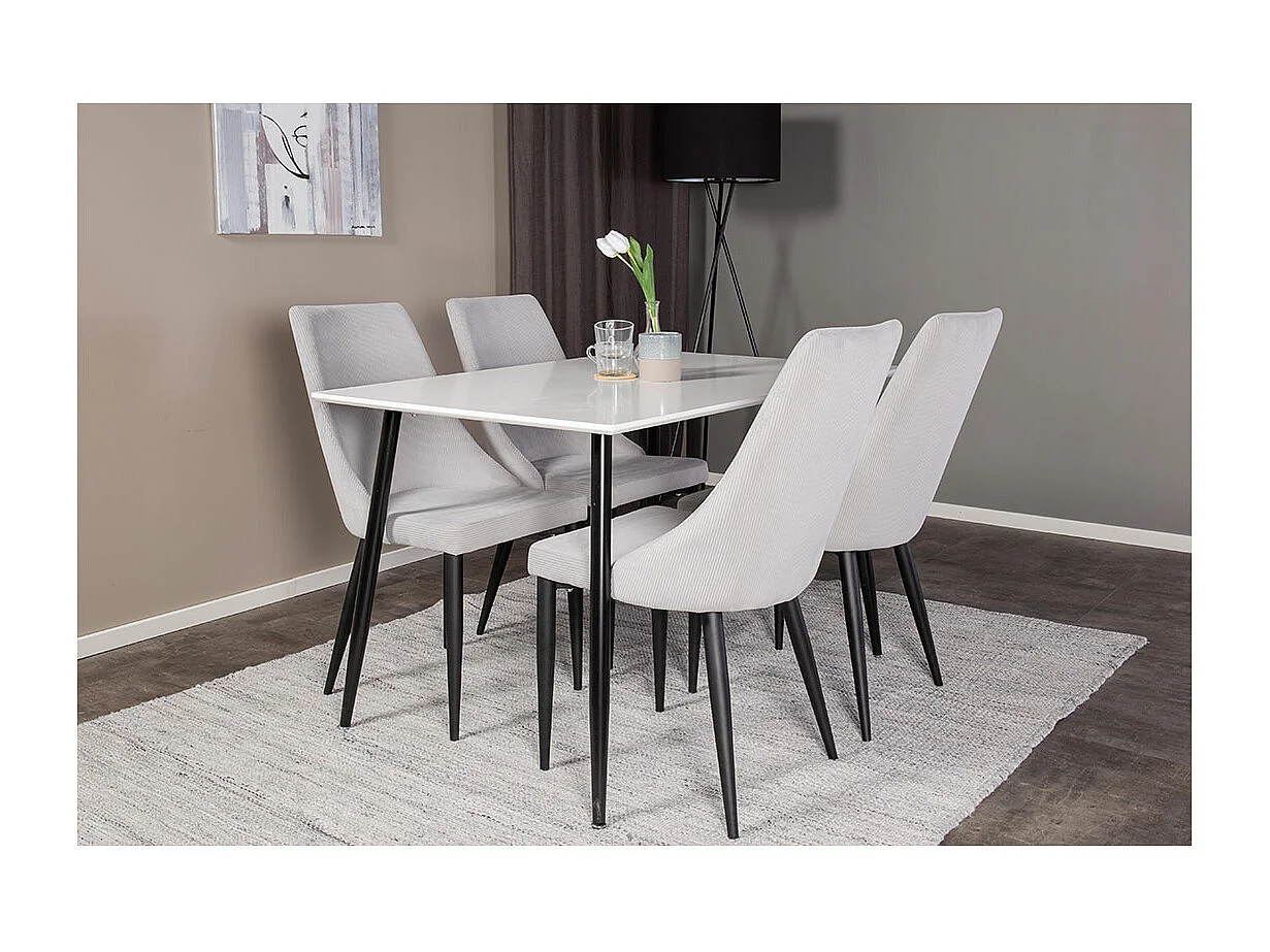 Table à Manger "Polar" 120cm Blanc & Noir