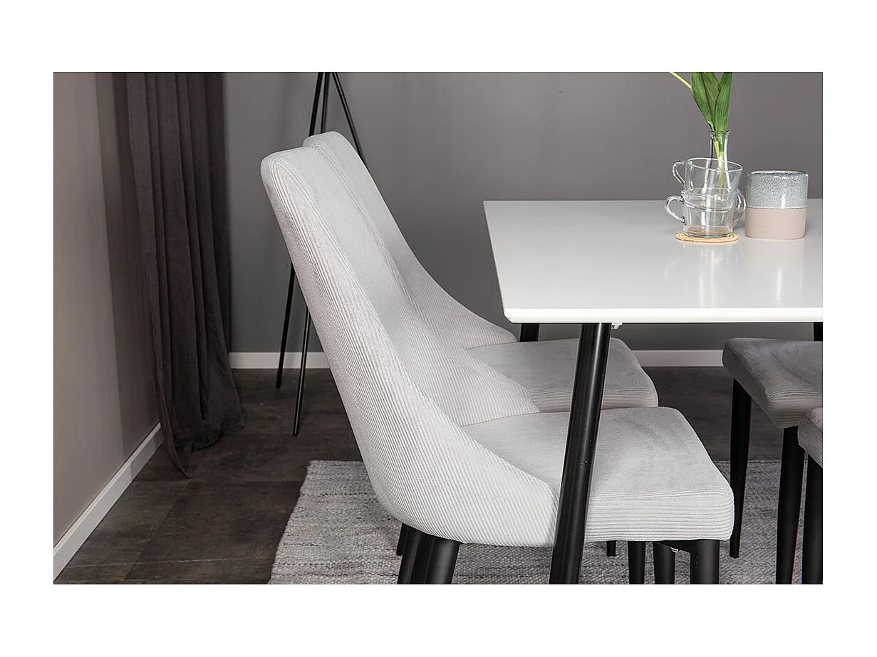 Table à Manger "Polar" 120cm Blanc & Noir