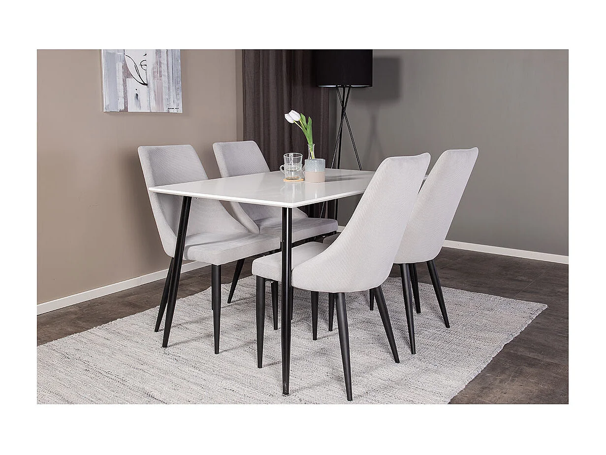 Table à Manger "Polar" 120cm Blanc & Noir