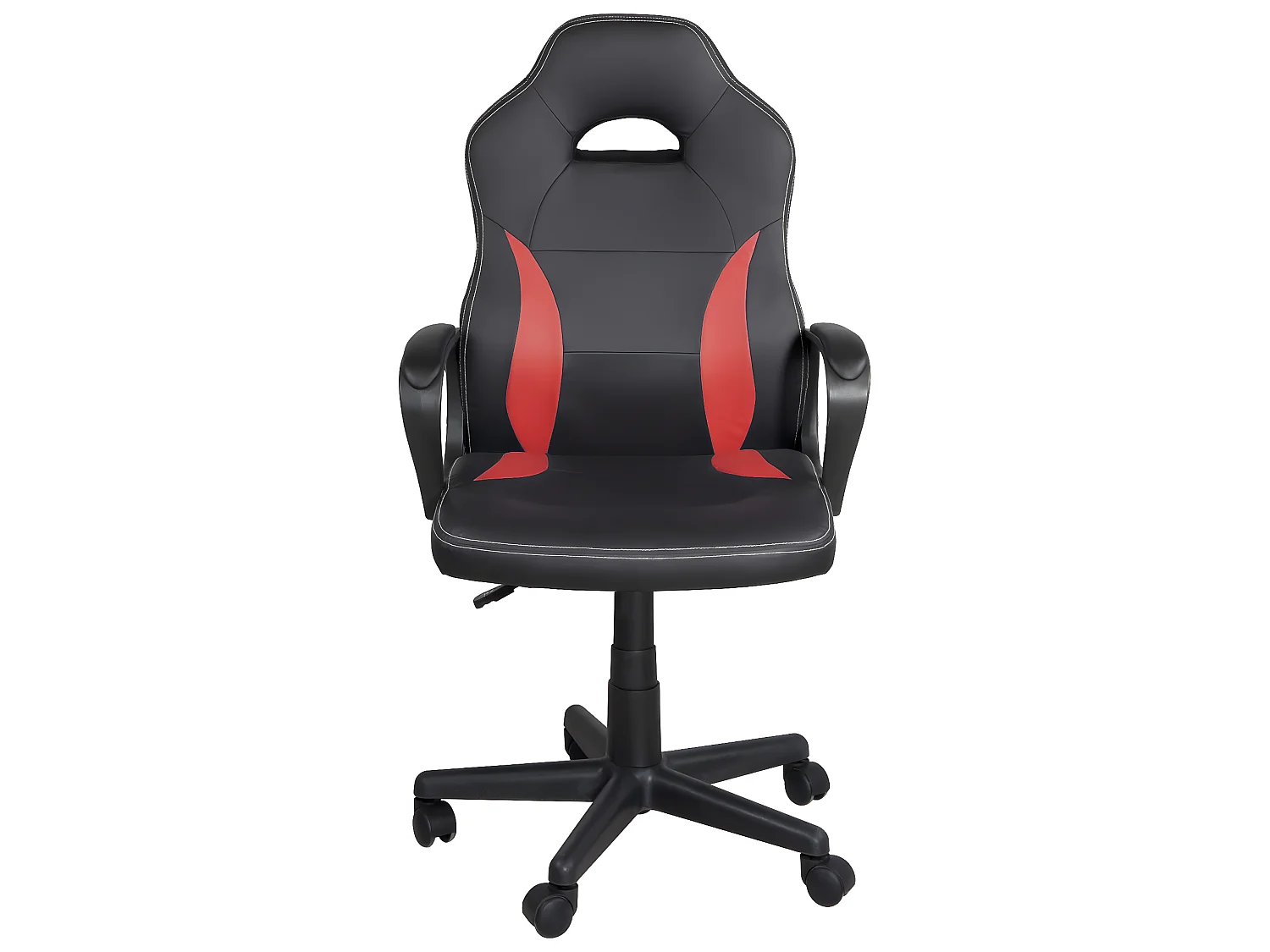 Chaise gamer junior hauteur réglable siège simili pivotant accoudoir rembourré WAN  (Noir rouge)