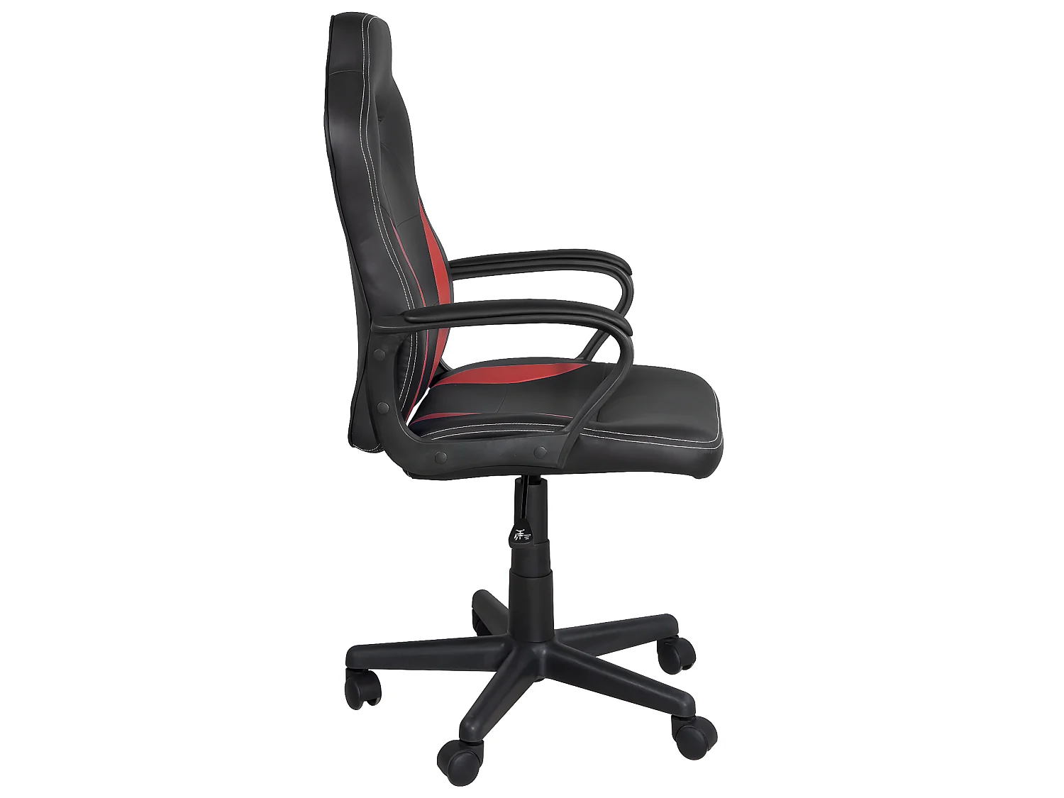 Chaise gamer junior hauteur réglable siège simili pivotant accoudoir rembourré WAN  (Noir rouge)