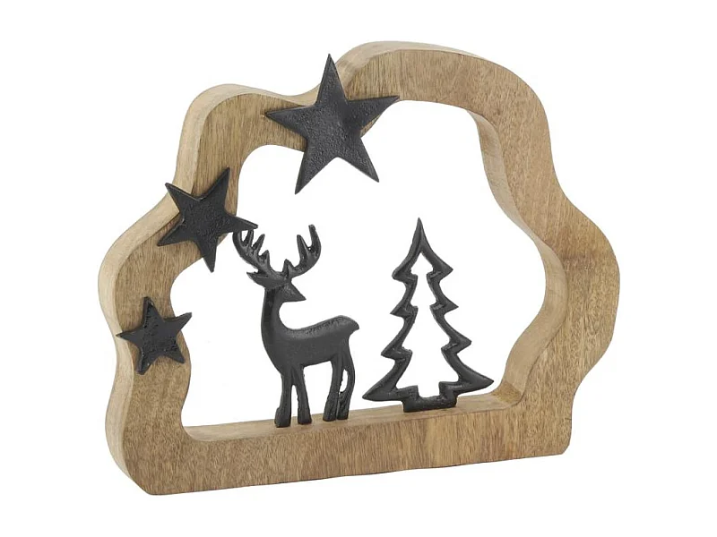 Décor sapin et cerf en manguier