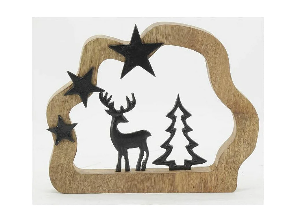Décor sapin et cerf en manguier