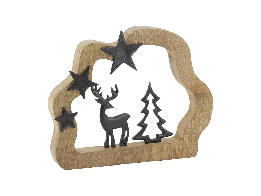 Décor sapin et cerf en manguier