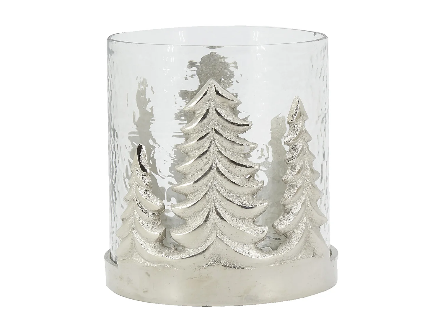 Photophore Sapin en verre et aluminium Moyen Modèle