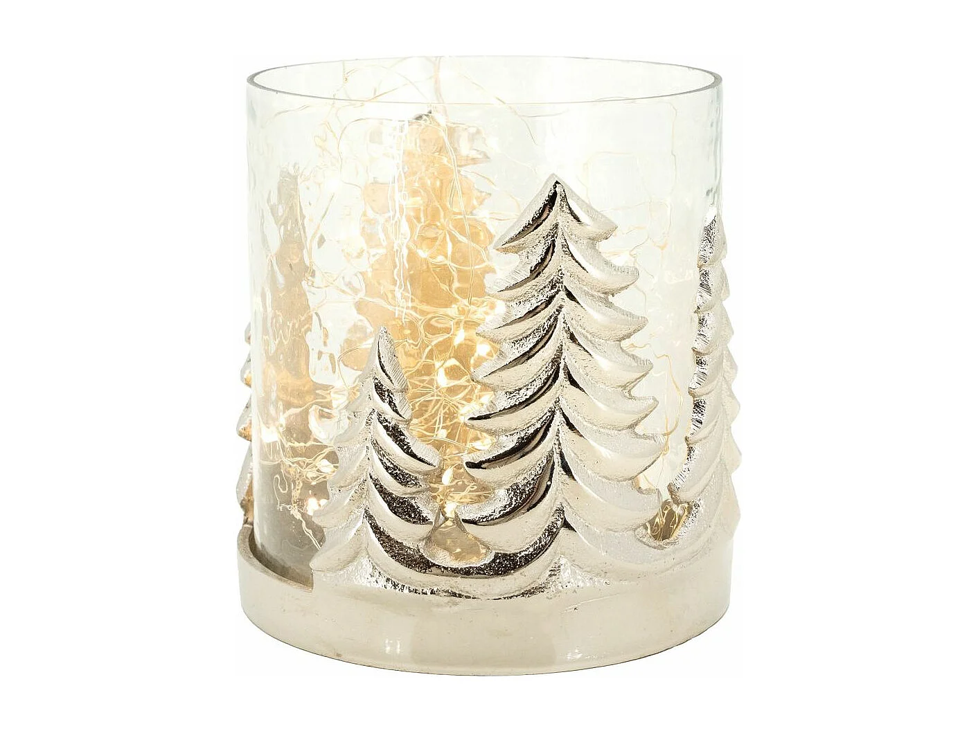 Photophore Sapin en verre et aluminium Moyen Modèle