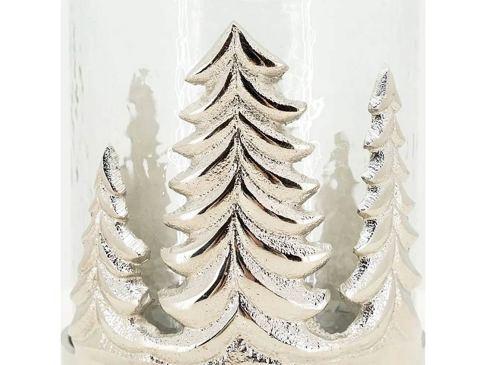 Photophore Sapin en verre et aluminium Moyen Modèle