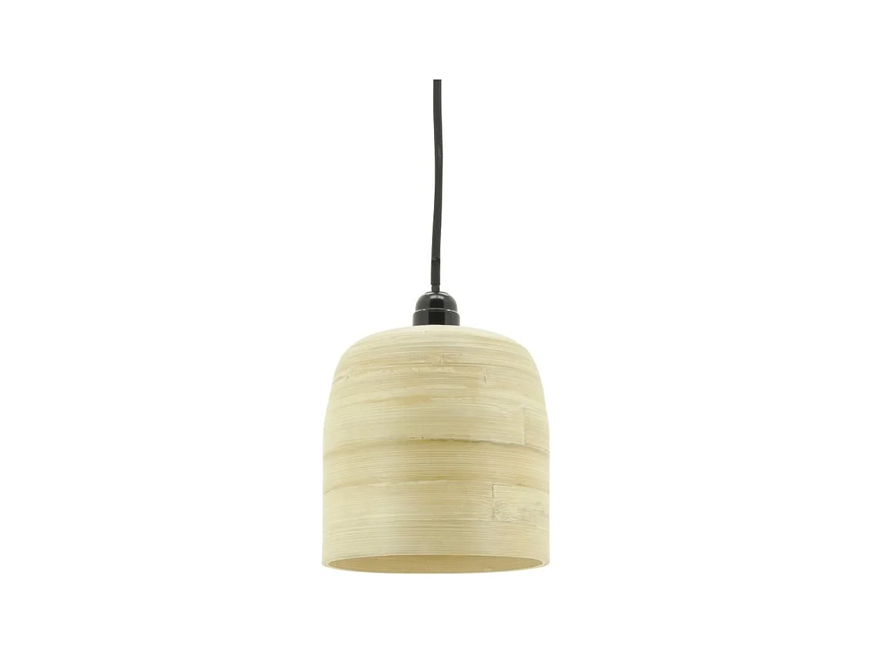 Abat-jour cloche pour suspension en bambou naturel