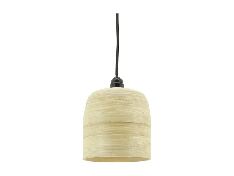 Abat-jour cloche pour suspension en bambou naturel