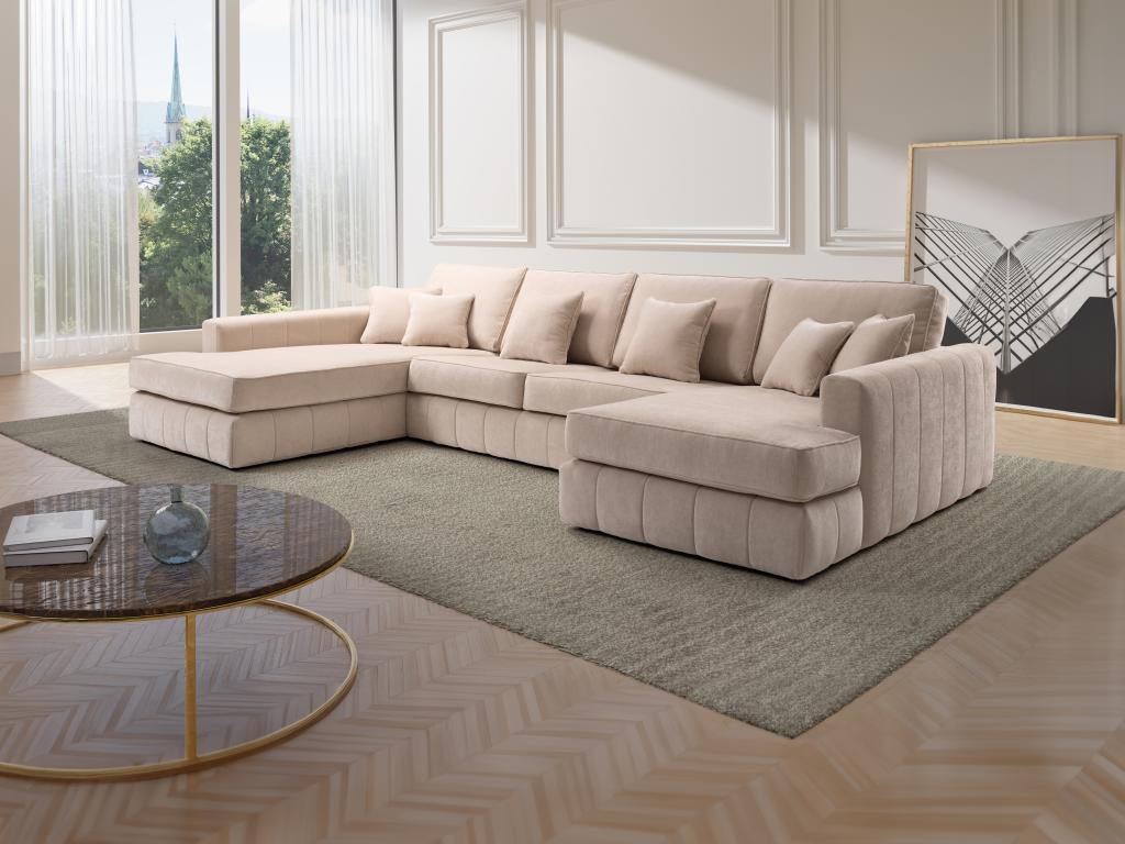 Große Wohnlandschaft - Ecke links - Stoff - Beige - BERGOTA günstig online kaufen