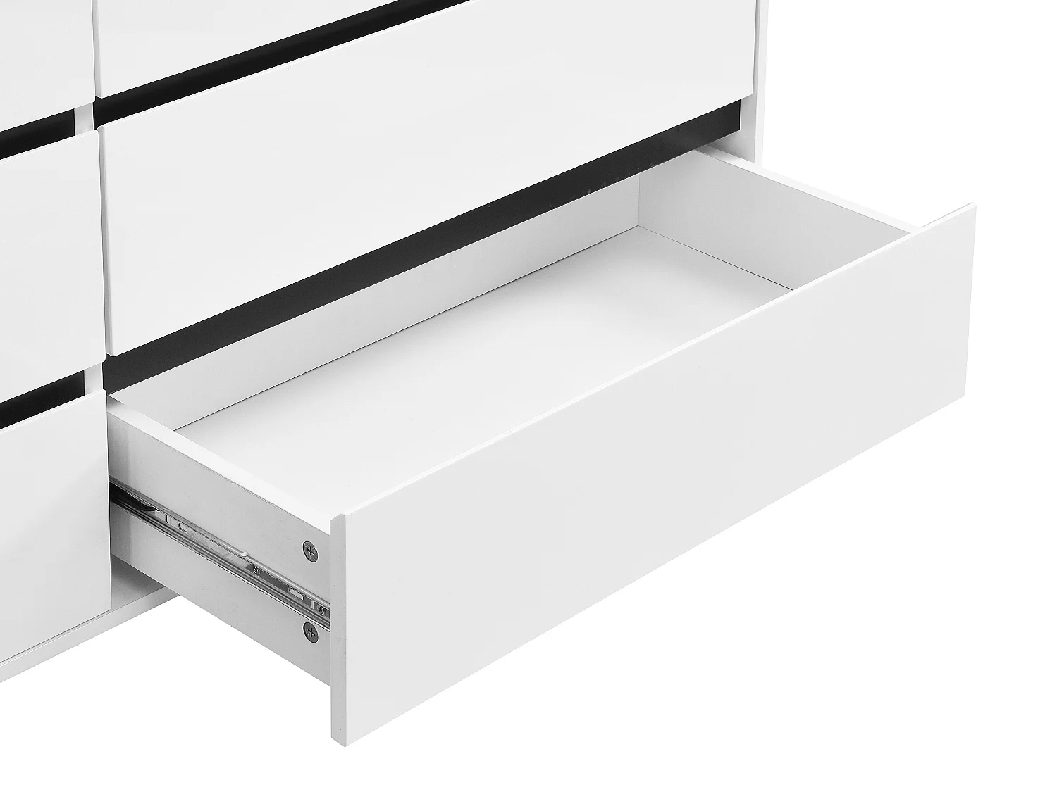 Comò 6 cassetti MDF Bianco e Nero - ABUJA