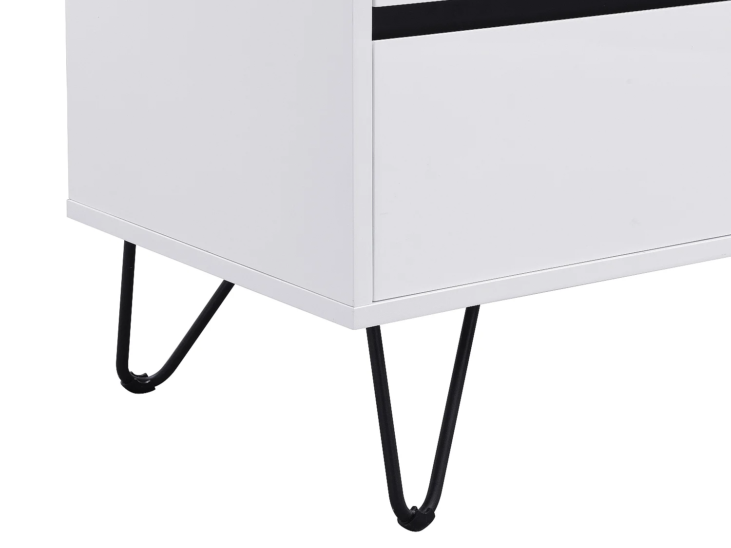 Comò 6 cassetti MDF Bianco e Nero - ABUJA