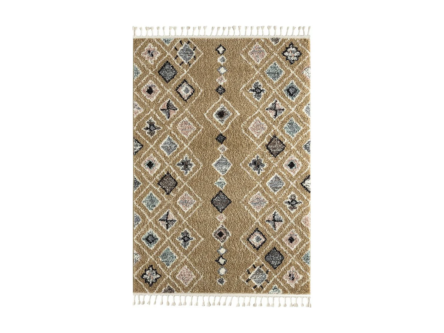 Tapis berbère 120x170 tissé motif saharien PASTEL E jaune