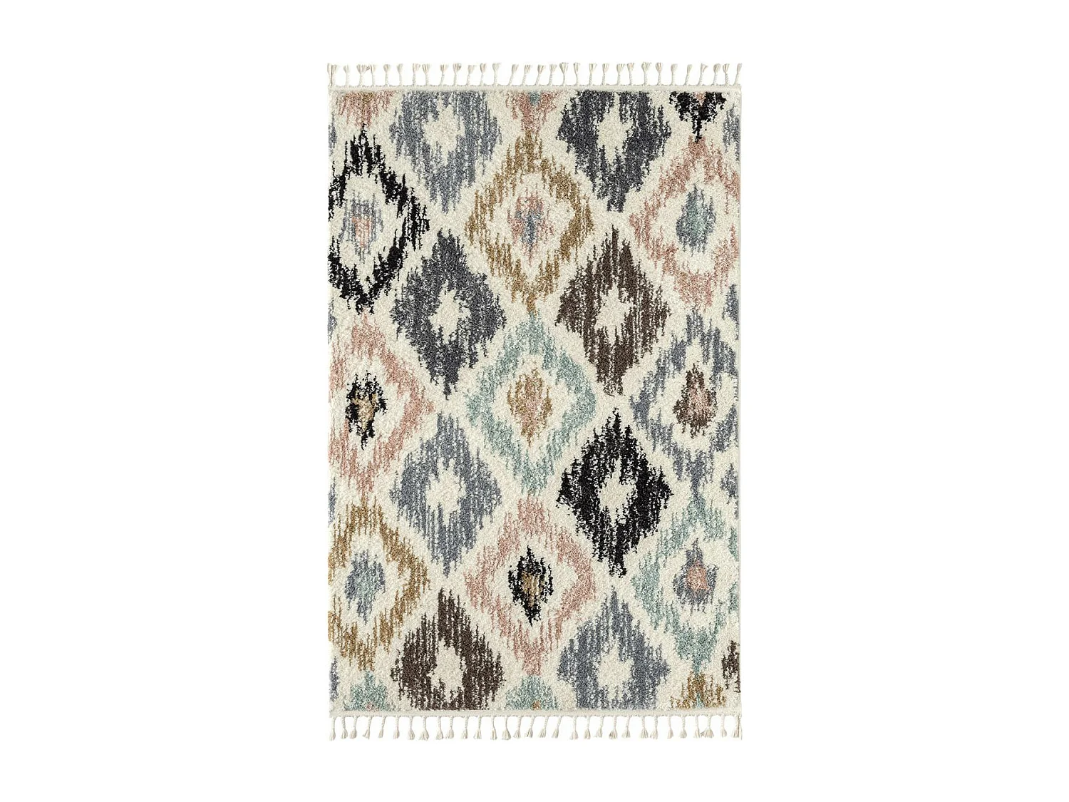 tapis chambre 120x170 tissé multicolore rectangle motif géométrique PASTEL A