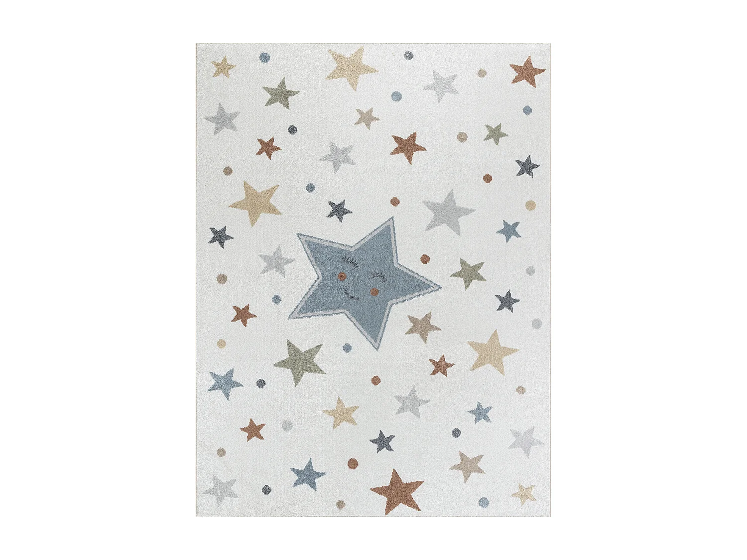 Machinewasbaar Kinderkamer Vloerkleed Sterren - Meerkleurig/Blauw - 160x213cm - SUPERMAMA