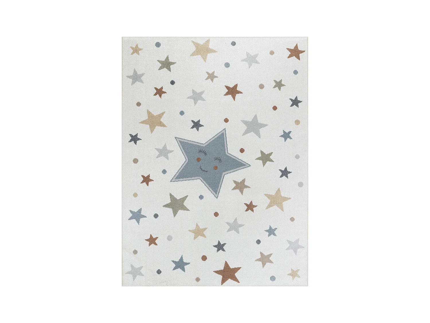 Machinewasbaar Kinderkamer Vloerkleed Sterren - Meerkleurig/Blauw - 160x213cm - SUPERMAMA