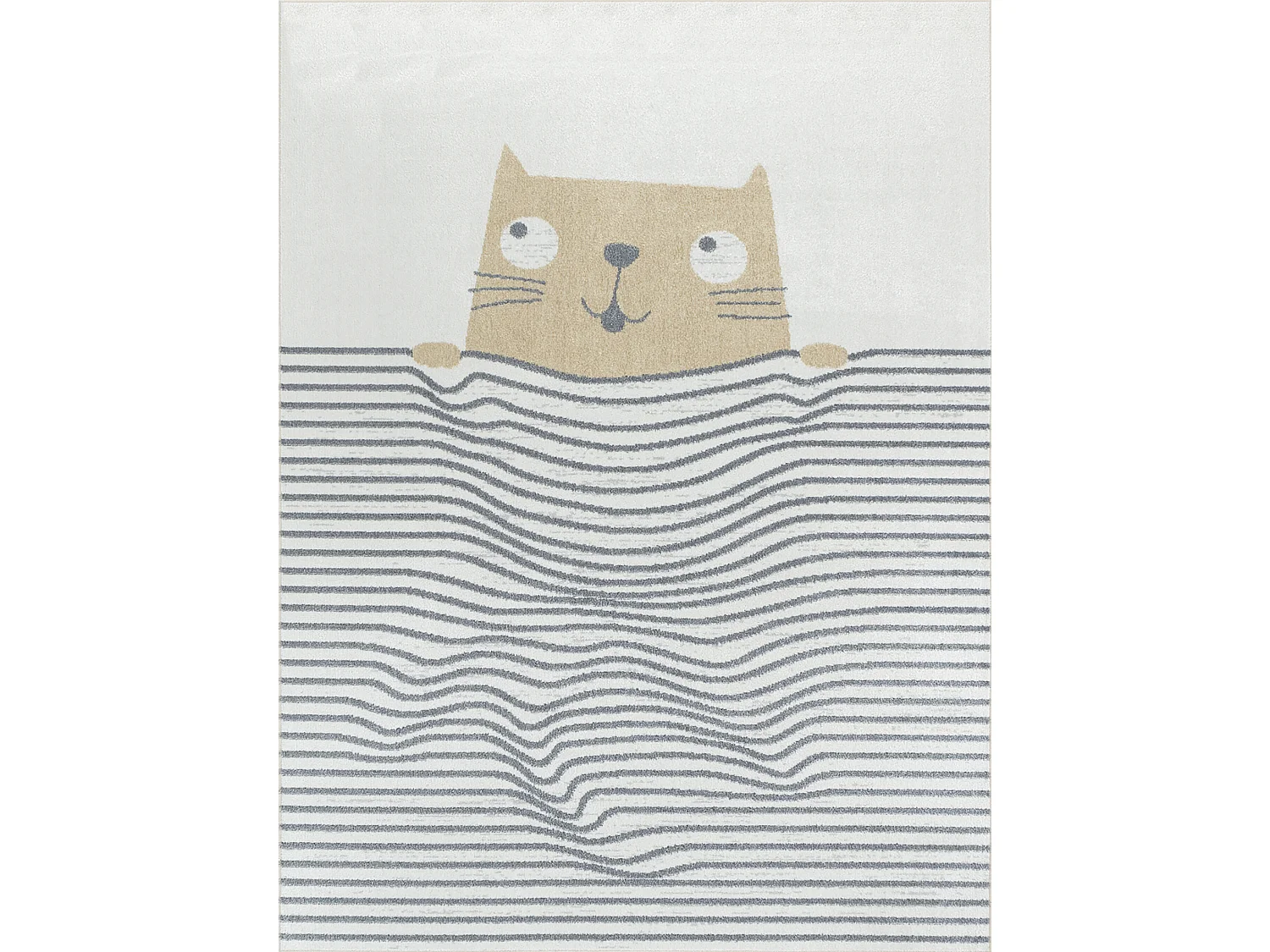 Machinewasbaar Kinderkamer Vloerkleed Kat - Bruin/Beige - 160x213cm - CATNAP