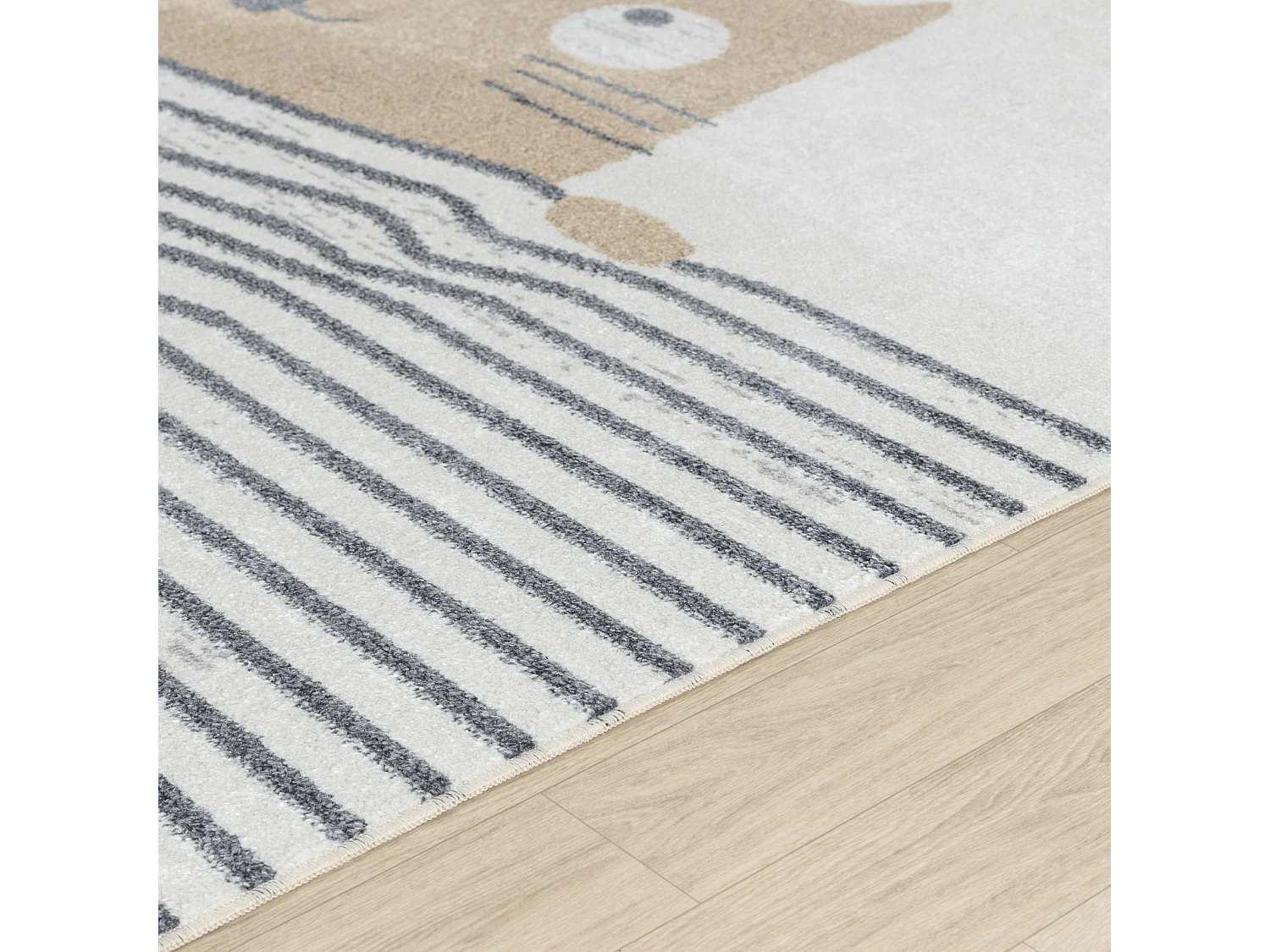 Machinewasbaar Kinderkamer Vloerkleed Kat - Bruin/Beige - 160x213cm - CATNAP