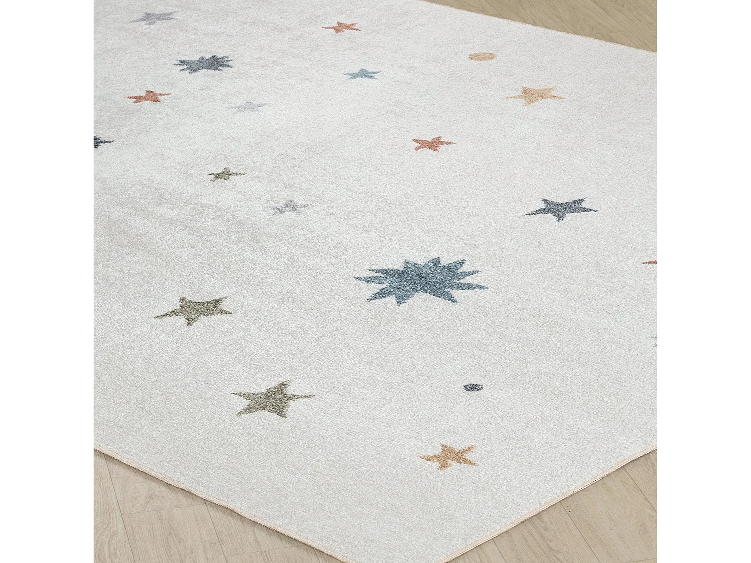 Tappeto Bambini Lavabile Stelle - Multicolore/Beige - 80x150cm - STELLA