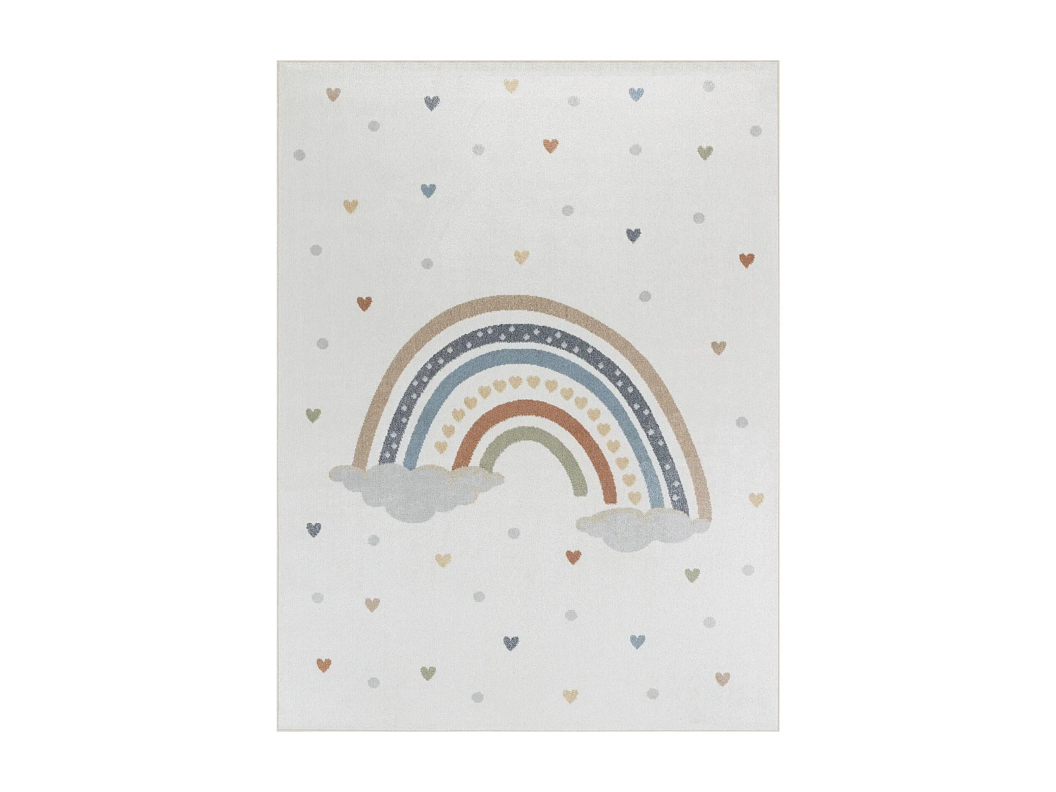 Tapis Enfant Lavable en Machine Arc-en-Ciel - Multicolore/Orange - 120x170cm - RAINI-BOW