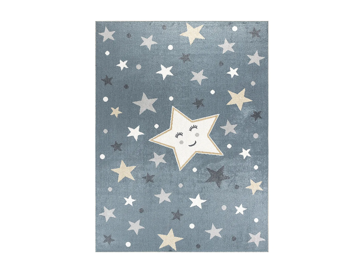 Tappeto Bambini Lavabile Stelle - Blu/Beige - 120x170cm - SUPERMAMA