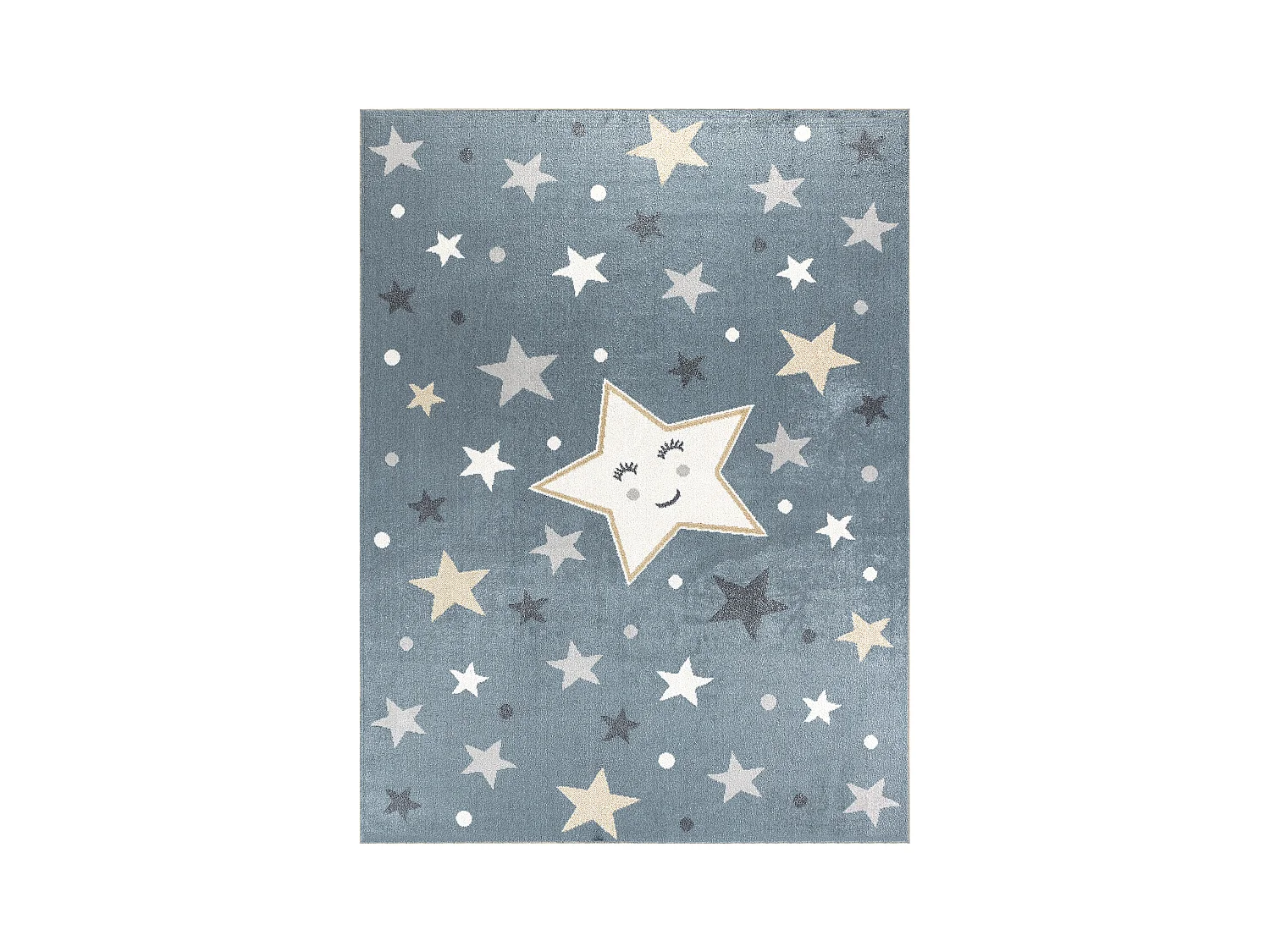 Tappeto Bambini Lavabile Stelle - Blu/Beige - 120x170cm - SUPERMAMA