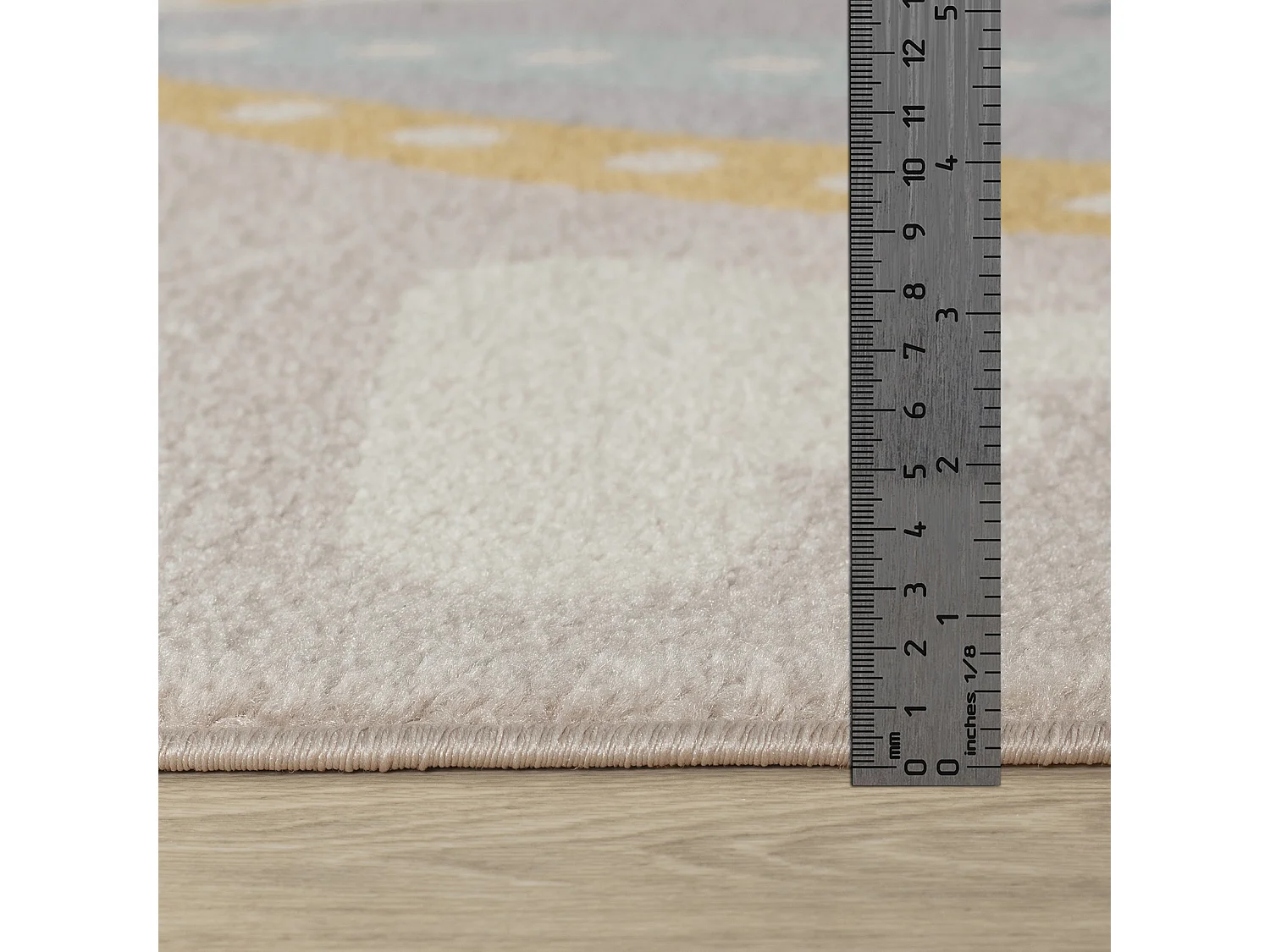 Tapis Enfant Montgolfière Nuages - Multicolore/Gris - 80x150cm - MONTY